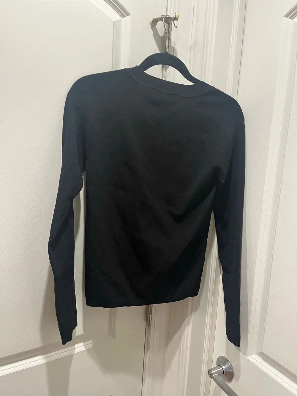L'AGENCE Black Knit Sweater with Gold Buttons